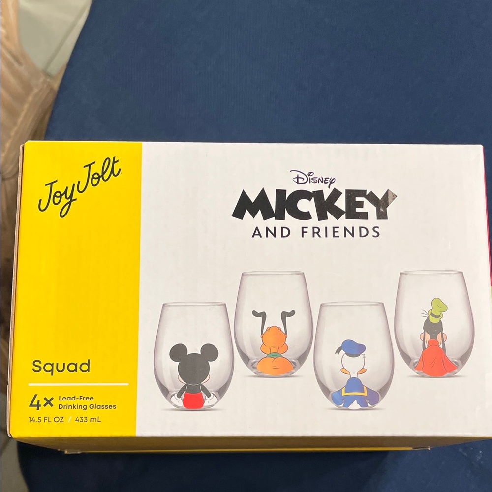 JoyJolt Disney Mickey and Friends Glass Set